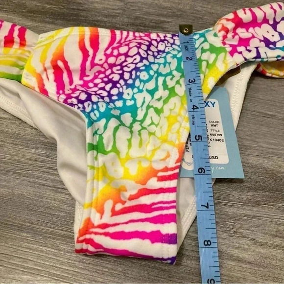 Roxy‎ girl Reversible Sidewinder Printed and Logo Bikini Swim Bottom NEW - Picture 7 of 8